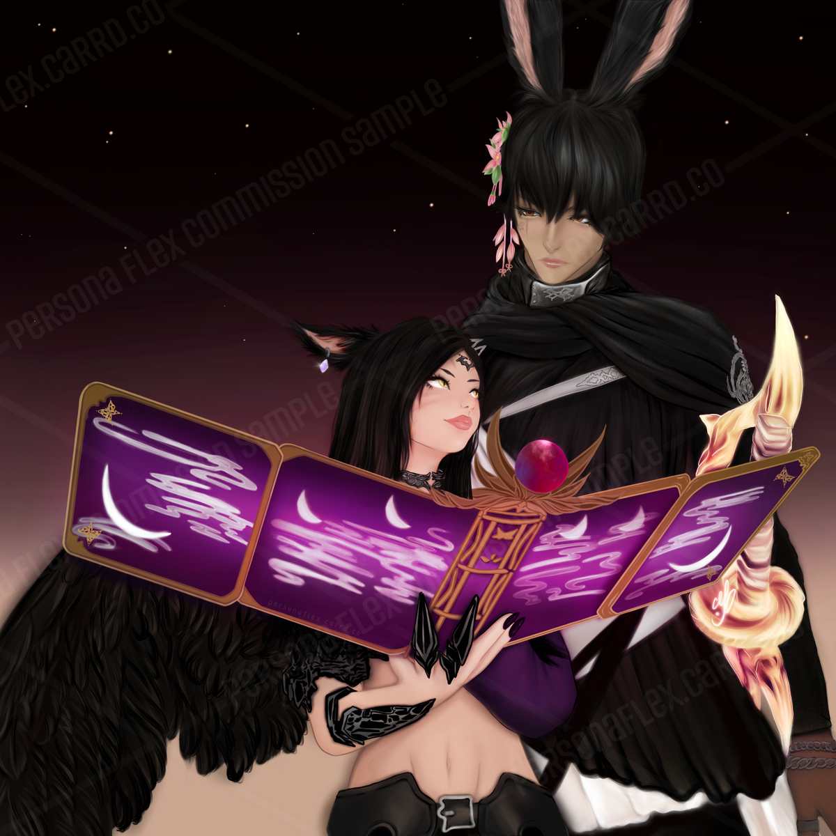 Persona Flex (Waist Up, +1 Character, +Weapons, Simple Background)