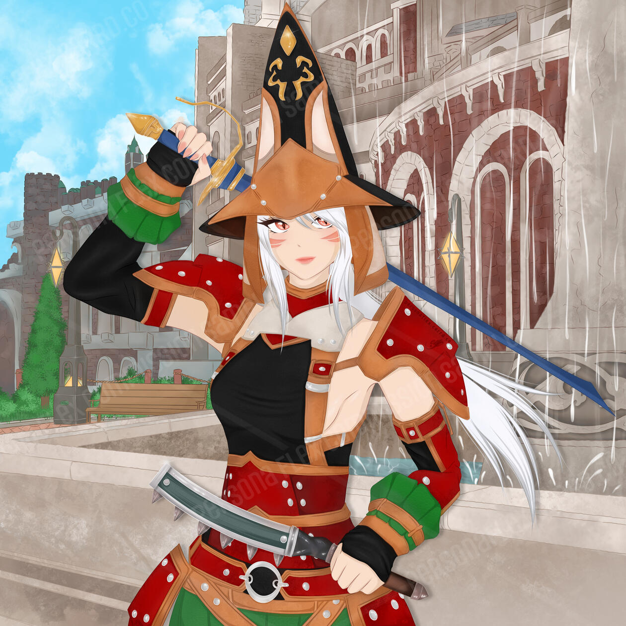 Jo (Waist Up, +Weapons, +Detailed Background)